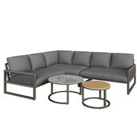 GARTENMÖBEL 123x68x86cm grau aus Metall und mit verstellbaren Füßen - Grau, Metall - Modfu