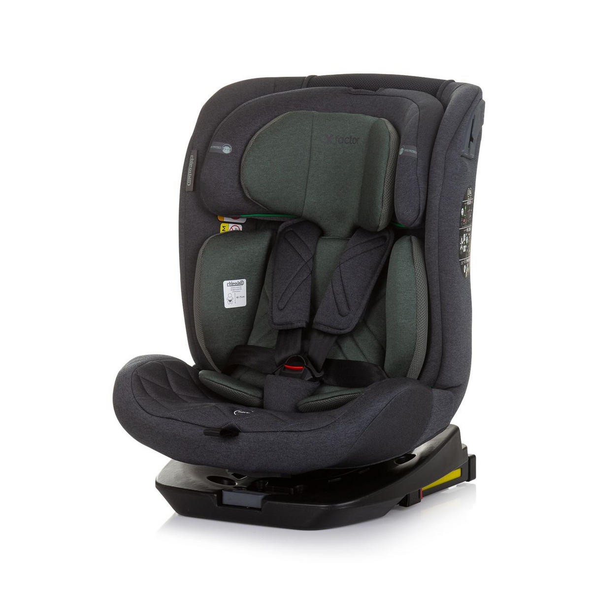 KINDERSITZ X-Factor i-Size grün (40 - 150 cm) Isofix verstellbar drehbar - Grün, Kunststoff (44/78/43cm) - Chipolino