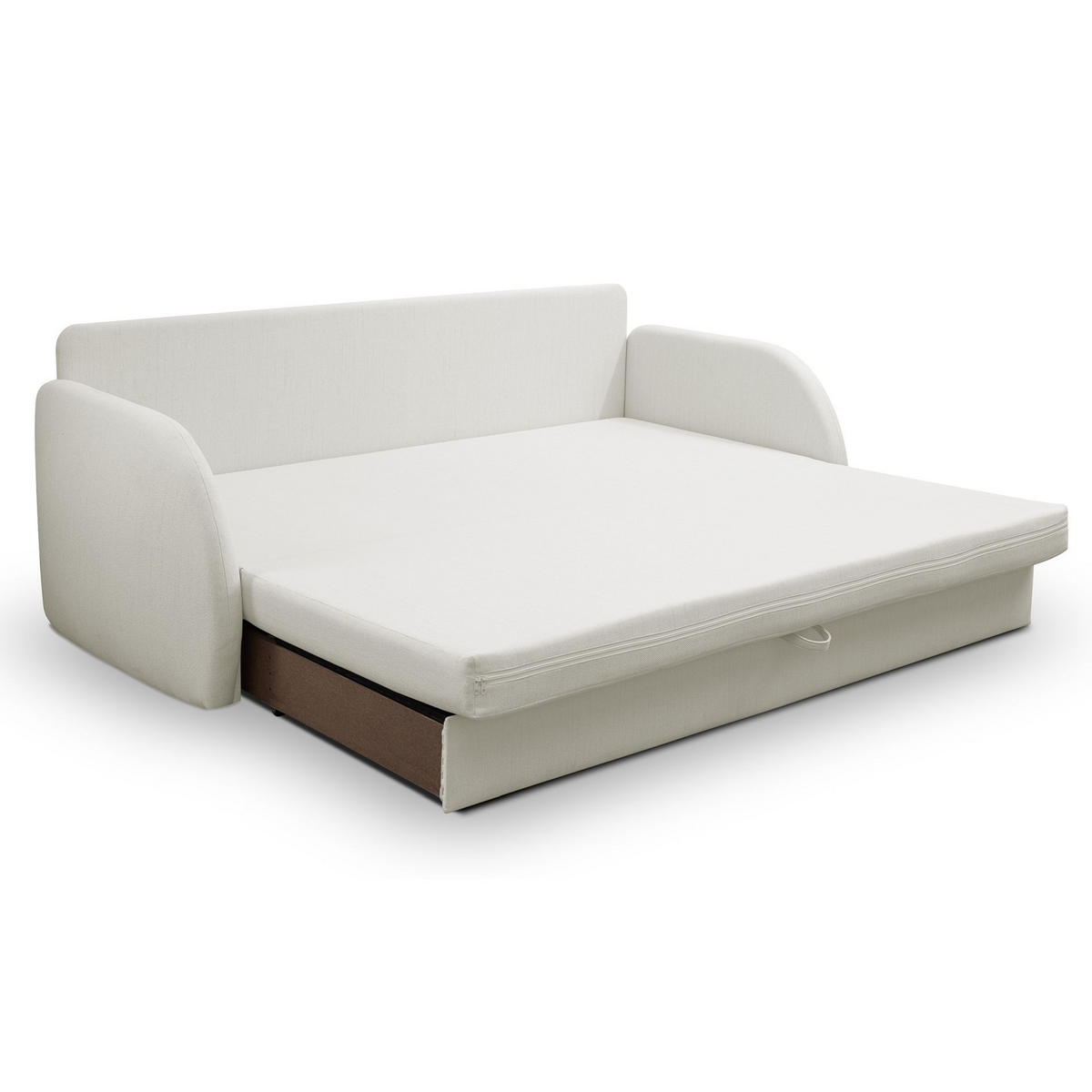 SCHLAFSOFA Diego creme - Creme/Schwarz, Kunststoff/Textil (221/90/91cm) - Selsey