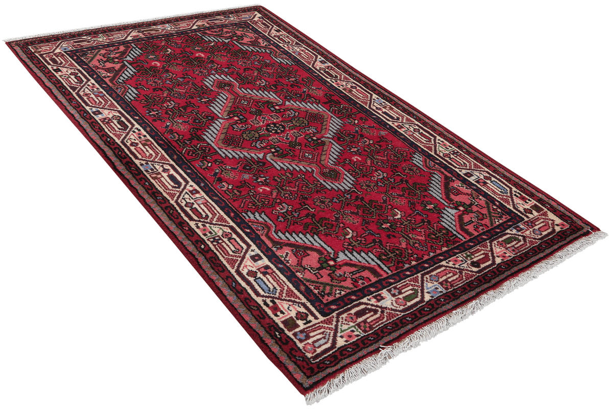 ORIENTTEPPICH handgeknüpft Assadabad Rot 124/74 cm Schurwolle - Rot, Textil (74/124cm) - Looma