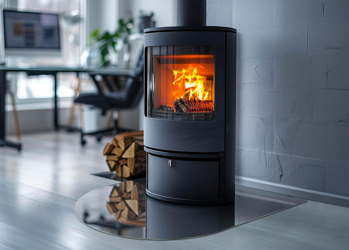 GLASPLATTE für Kamin 80x70 cm Marineblau - Dunkelblau, Glas (80/70/0.4cm) - ArtPrintCave