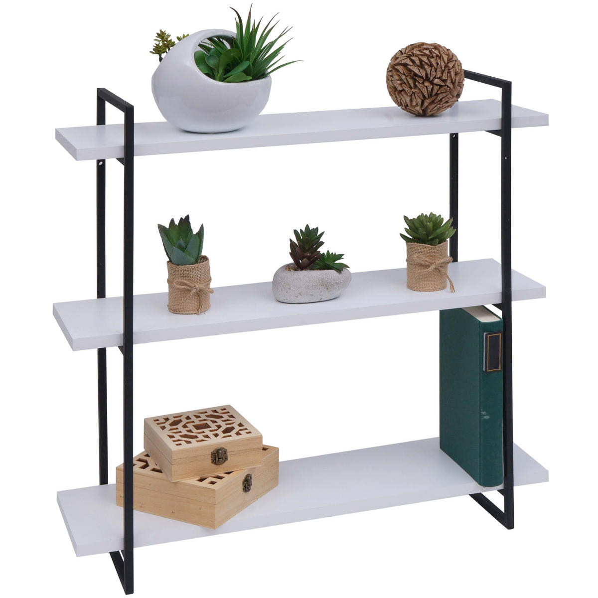 WANDREGAL Weiß, Schwarz - Schwarz/Weiß, Holz (60/60/18cm) - MCW