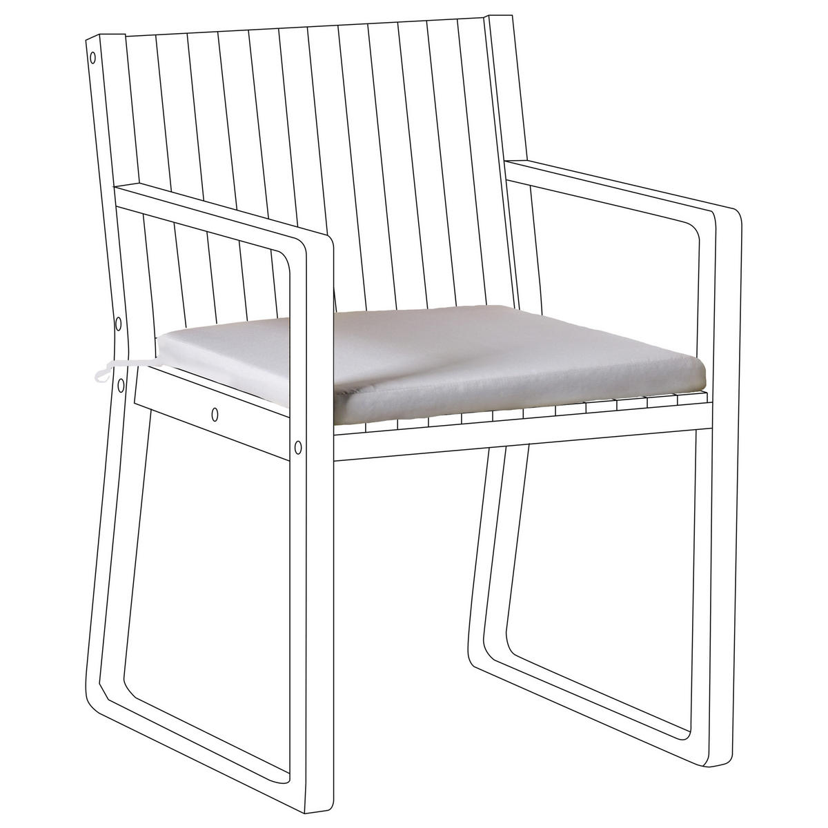 Gartenstuhlkissen Hellgrau 46/46 cm Sassari Premium - Hellgrau, Textil (46/5/46cm) - Beliani