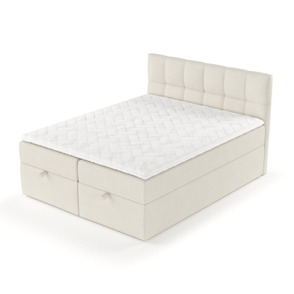 BOXBETT Shay Beige 160/200 cm - Beige/Schwarz, Holz/Holzwerkstoff (160/200cm) - Maison de Reve