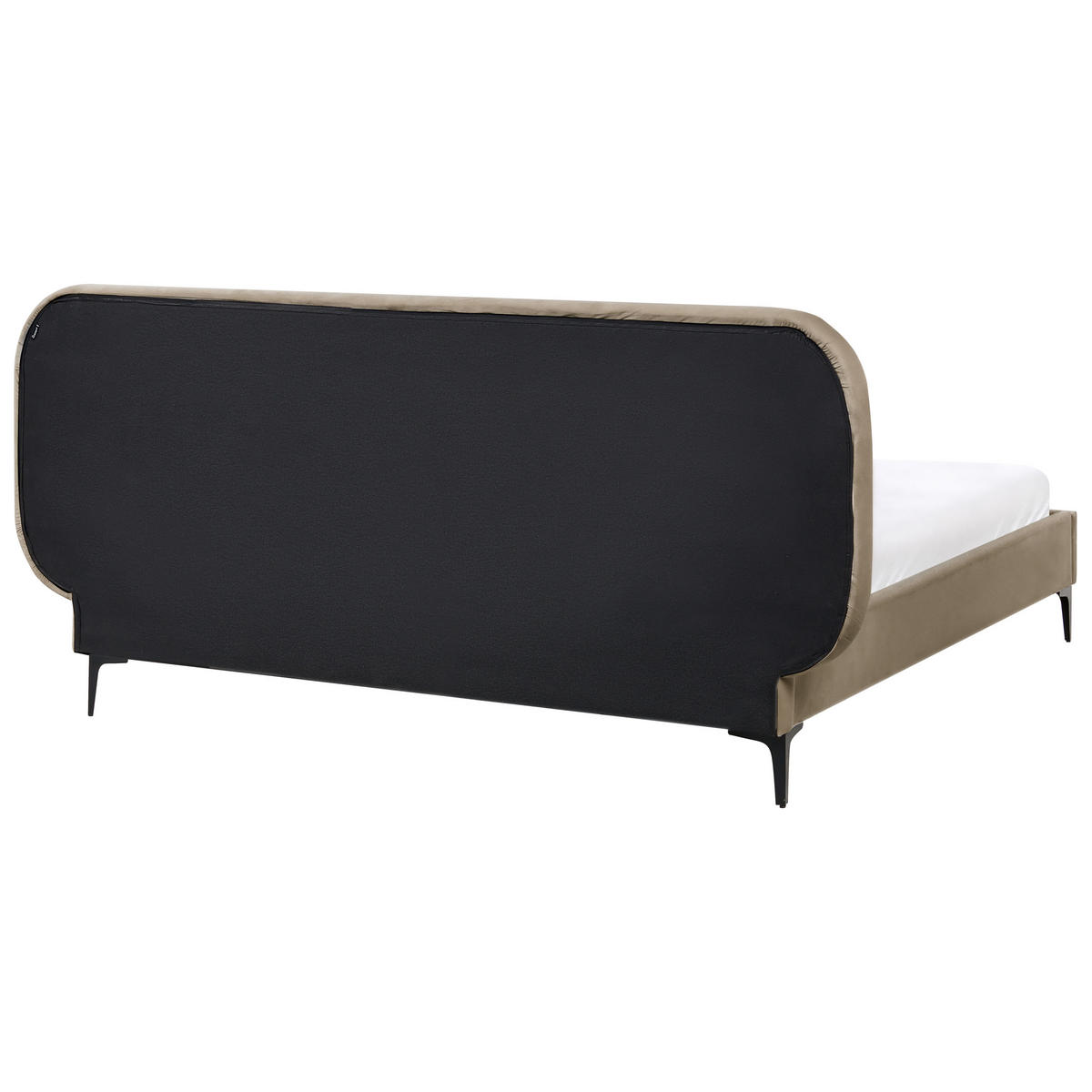 BETT mit Lattenrost 160/200 cm Samtstoff Taupe Suzette - Taupe, Textil (160/200cm) - Beliani