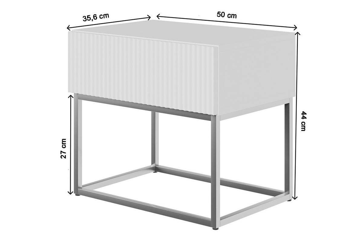 NACHTSCHRANK Veldio Graubeige mit goldenen Metallbeinen 50 cm - Greige/Goldfarben, Holzwerkstoff/Metall (50/44/35.6cm) - Selsey