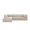 ECKSOFA links Ruby aus Samt beige 4 Sitzplätze - Beige, Textil (180/273cm) - Micadoni