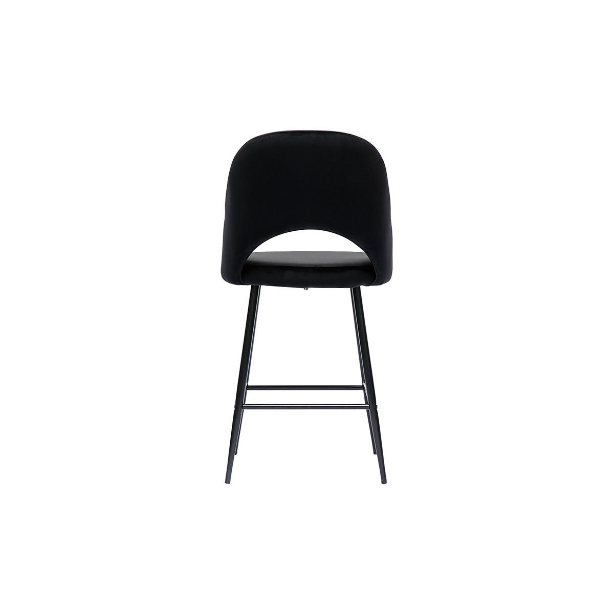 BARHOCKER Samt Schwarz Metall H65 cm 2er-Set COSETTE - Schwarz, Textil (54/103.5/51.5cm) - Miliboo