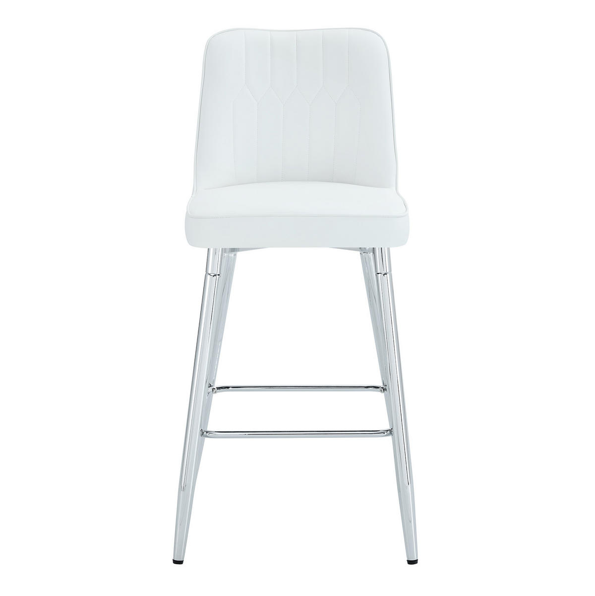 BARHOCKER 2er-Set 100 cm Weiß mit Metallgestell und Fußraste - Weiß, Metall (45/100/42cm) - MIVRAY