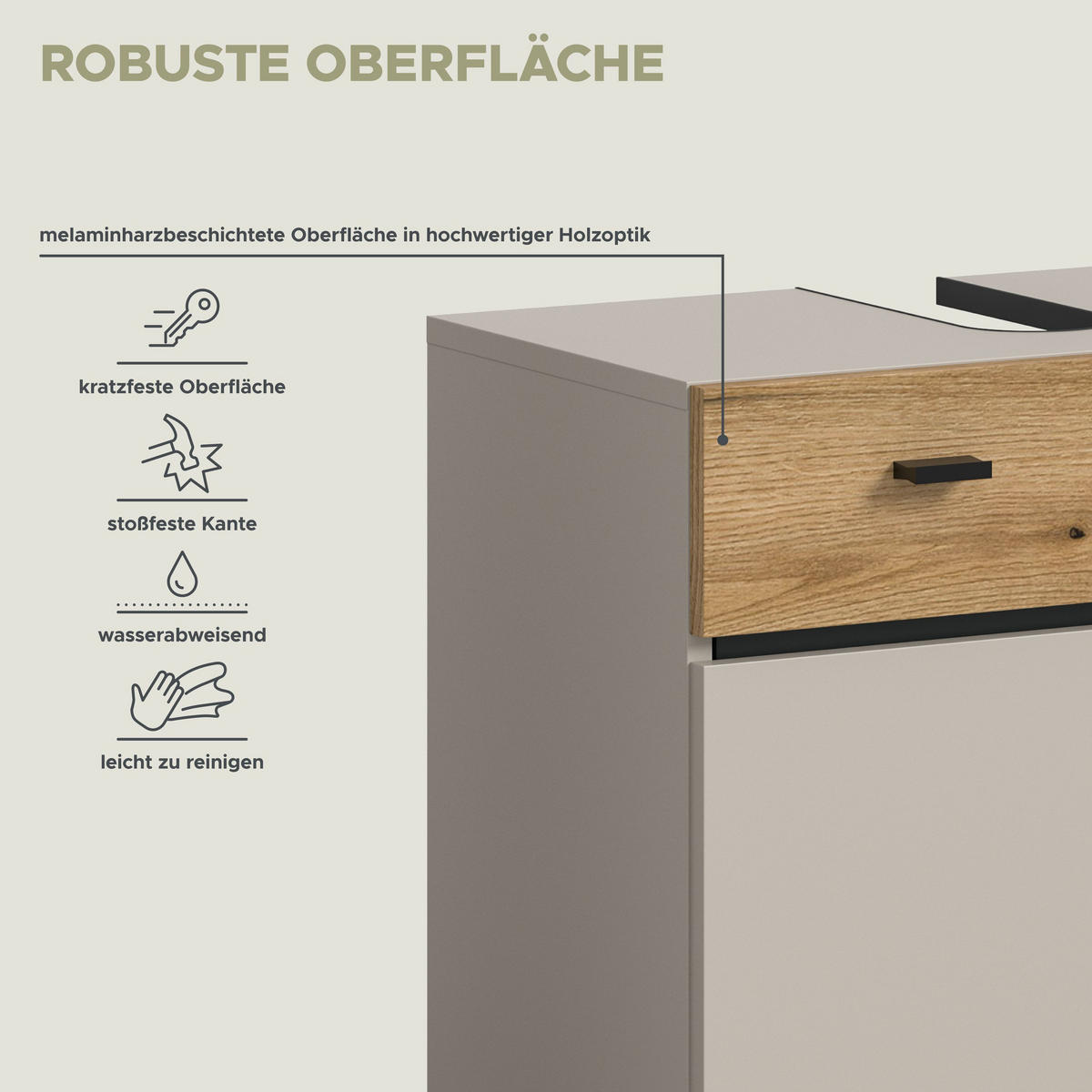 WASCHBECKENUNTERSCHRANK AQUA (B/H/T: ca. 60/56/35 cm) in Kaschmir/Kaschmir - Kaschmir, Holzwerkstoff (60/56/35cm)