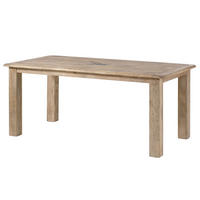 ESSTISCH Mango 200x100x76 beige lackiert RAILWAY - Beige, Holz (100/200/76cm) - Massivmoebel24