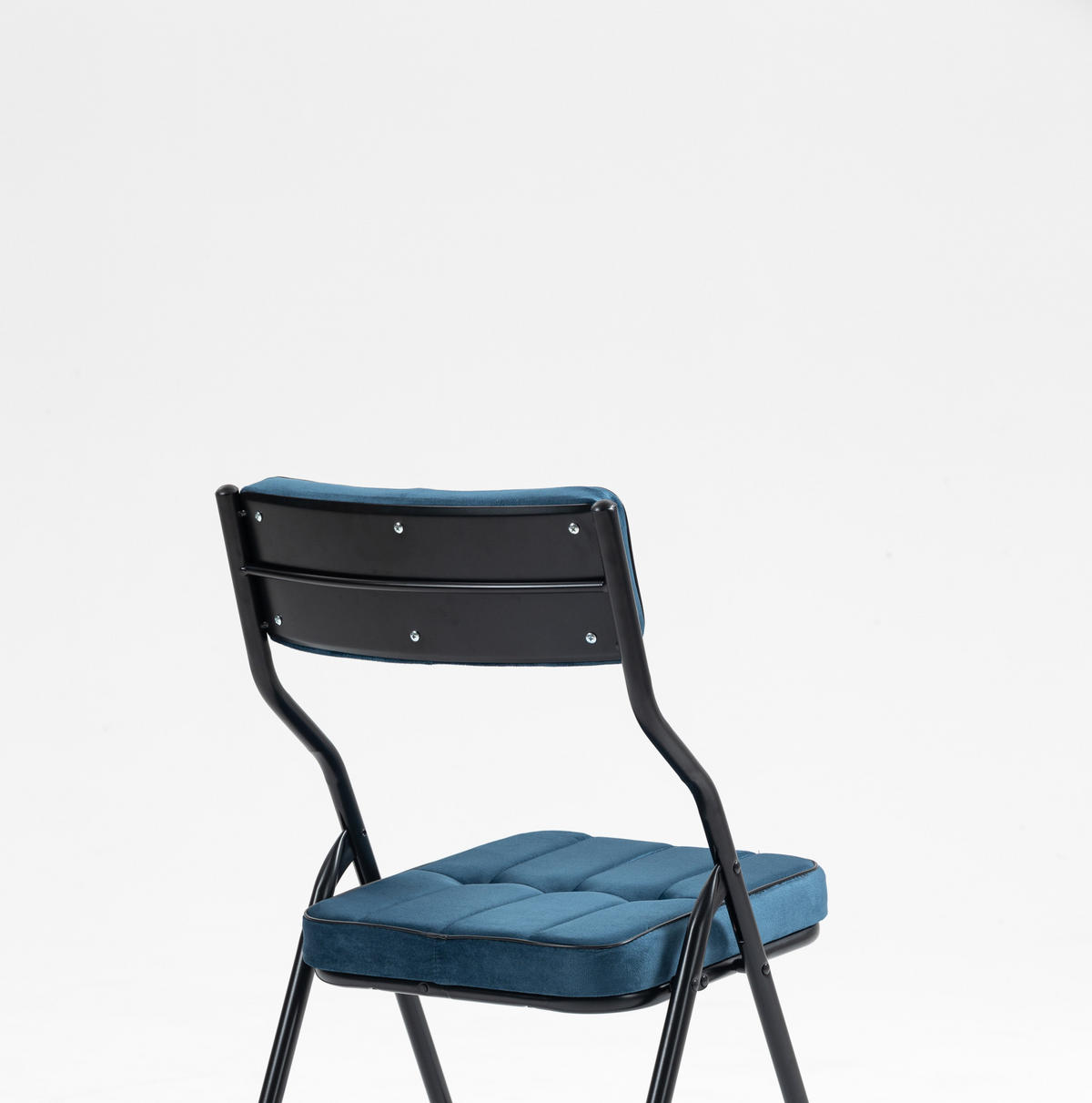 KLAPPSTÜHLE gepolstert 2er-Set Stahl Blau - Blau, Metall (47/80/46cm) - Meubliv