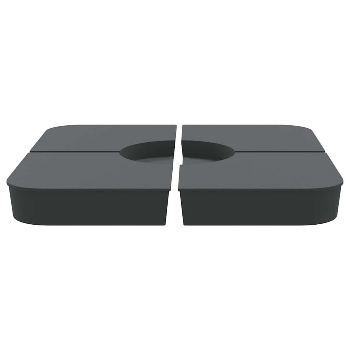 KREUZFUSS-SCHIRMSTÄNDER-SET 4Er Set 100 Kg Pp - Anthrazit, Kunststoff (100/100cm) - vidaXL
