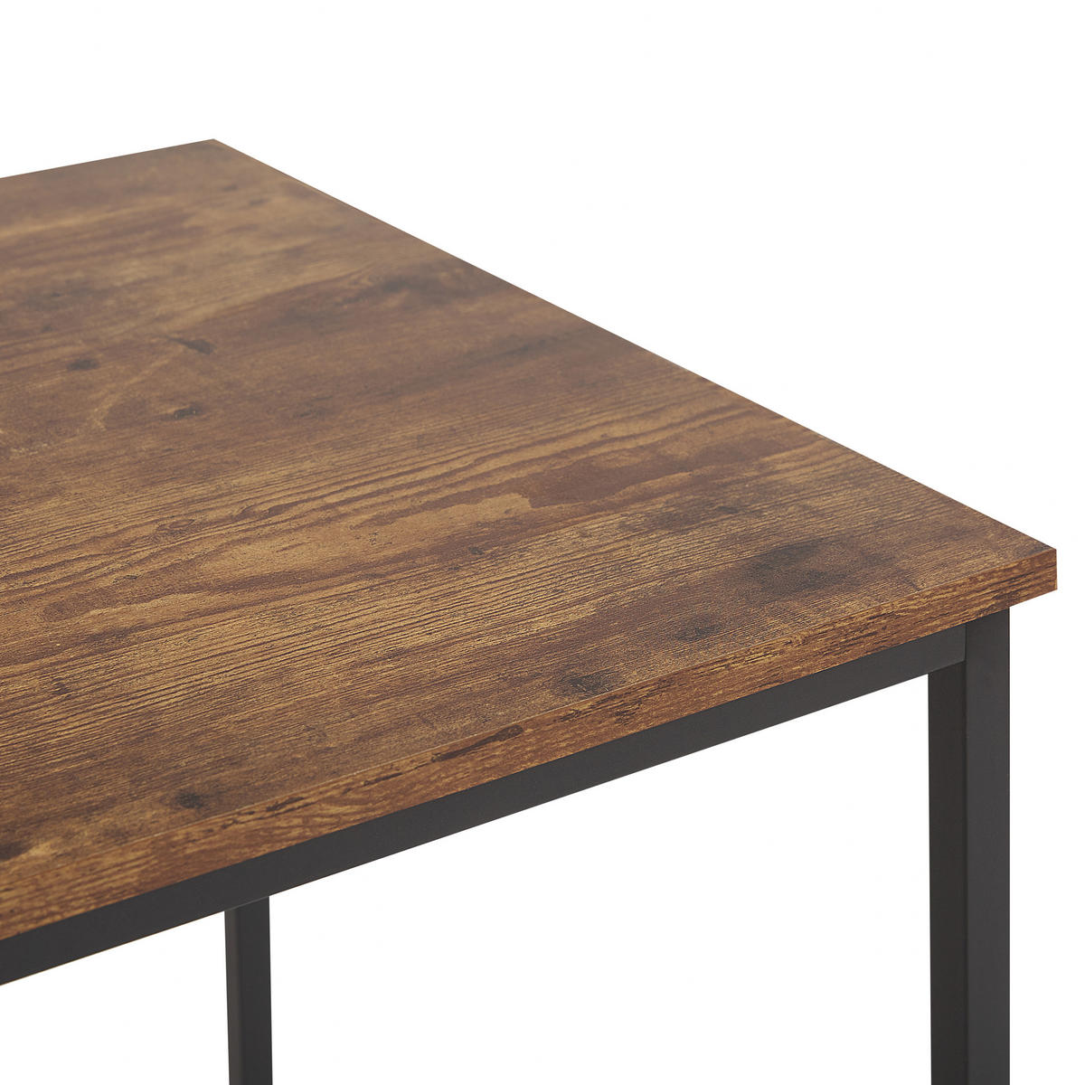 SCHREIBTISCH dunkler Holzfarbton/schwarz 120/55/74 cm Pembro - Dunkelgrau, Holzwerkstoff (55/120/74cm) - Beliani