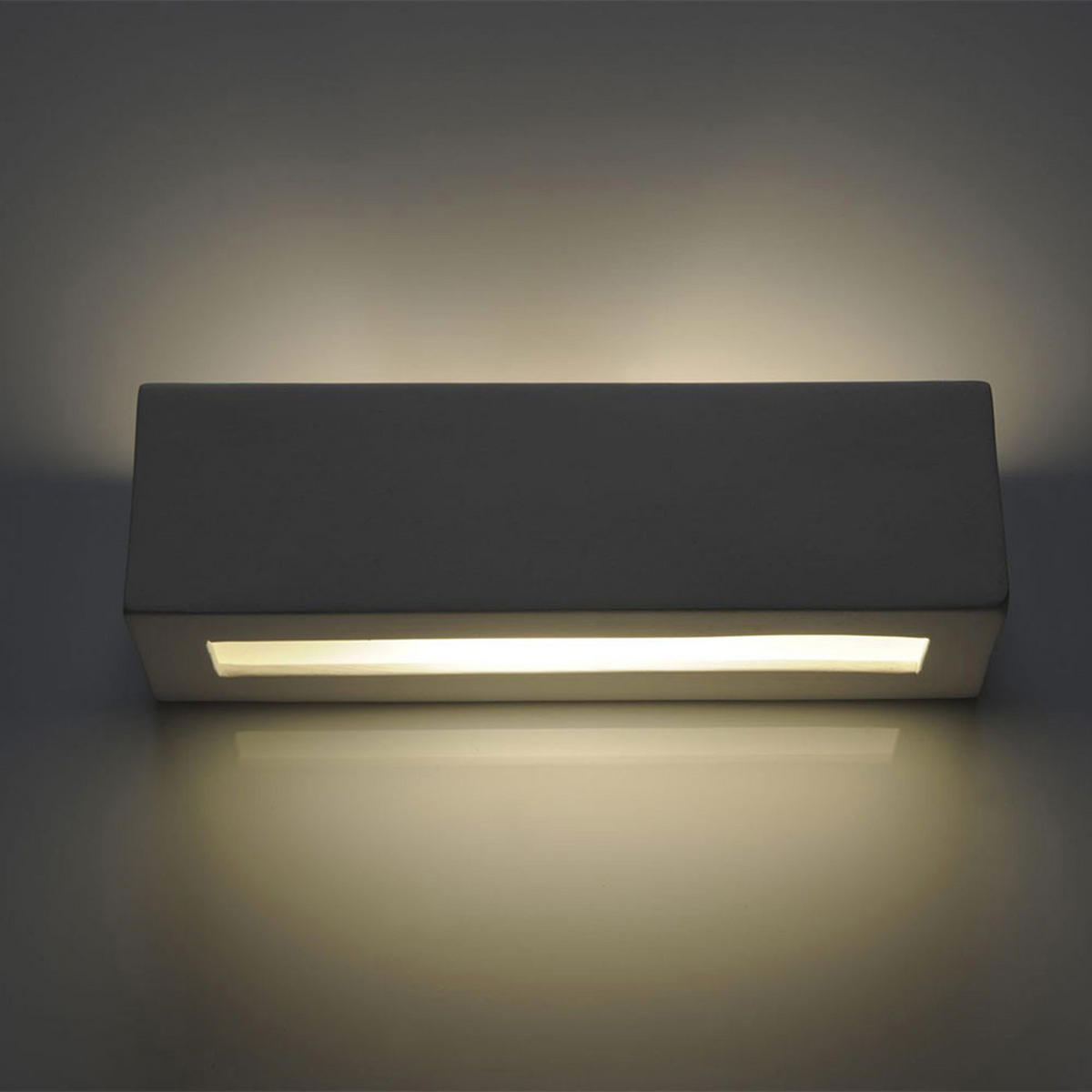 LED WANDLEUCHTE VEGA Keramik Weiß - Weiß, Glas (9/9/32cm)