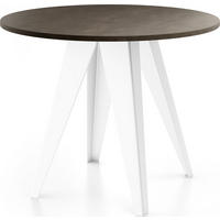 ESSTISCH Griffin runder ausziehbarer, Dunkelgrauer Chicago Beton 100-140/100/76 cm - Dunkelgrau/Weiß, Holzwerkstoff/Metall (100/140/76cm) - WFL GROUP