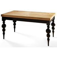 ESSZIMMERTISCH LENA, ausziehbarer Tisch 120-160X80X78,5 cm, Farbe: CRAFT, mit Tischbeinen in Farbe Schwarz - Schwarz/Braun, Holzwerkstoff (120/80/79cm) - Alpi-Möbel