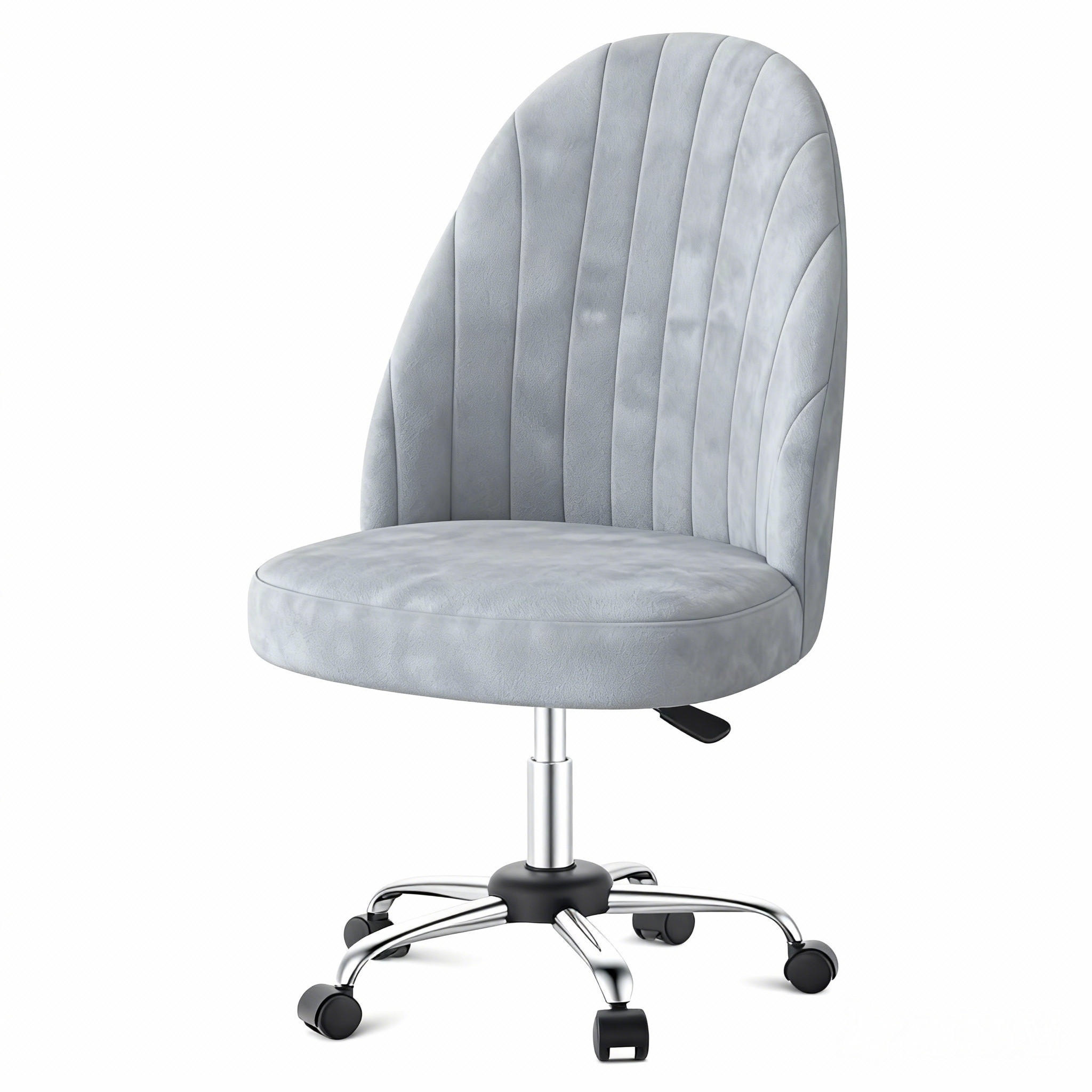 DREHSTUHL Grau Samt ergonomisch drehbar - Grau, Metall (30/44.5/48.5cm) - Rattrix