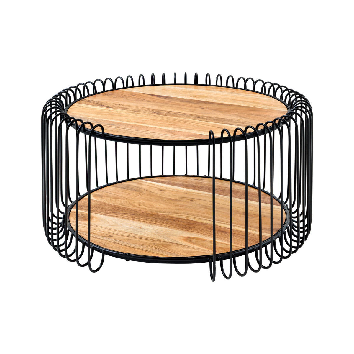 COUCHTISCH TRUE ELEMENTS Akazie rund Natur 73cm - Braun, Holz/Metall (73/73/41cm) - riess-ambiente