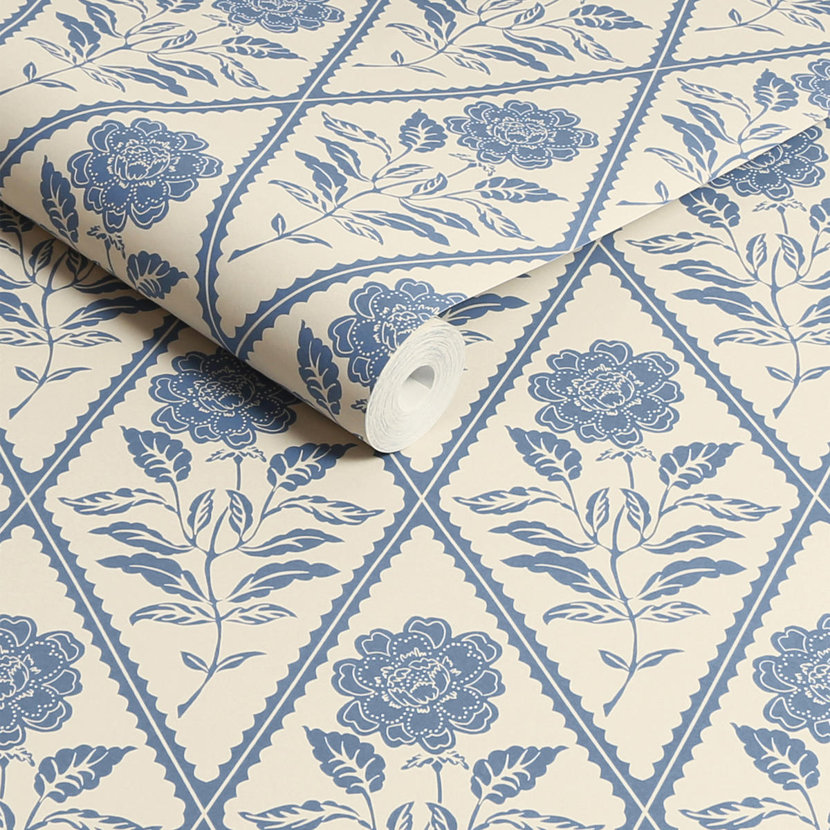 VLIESTAPETE Juliette Blumig 1000x52cm - Blau/Beige, Papier/Kunststoff (52/1000cm) - Joules