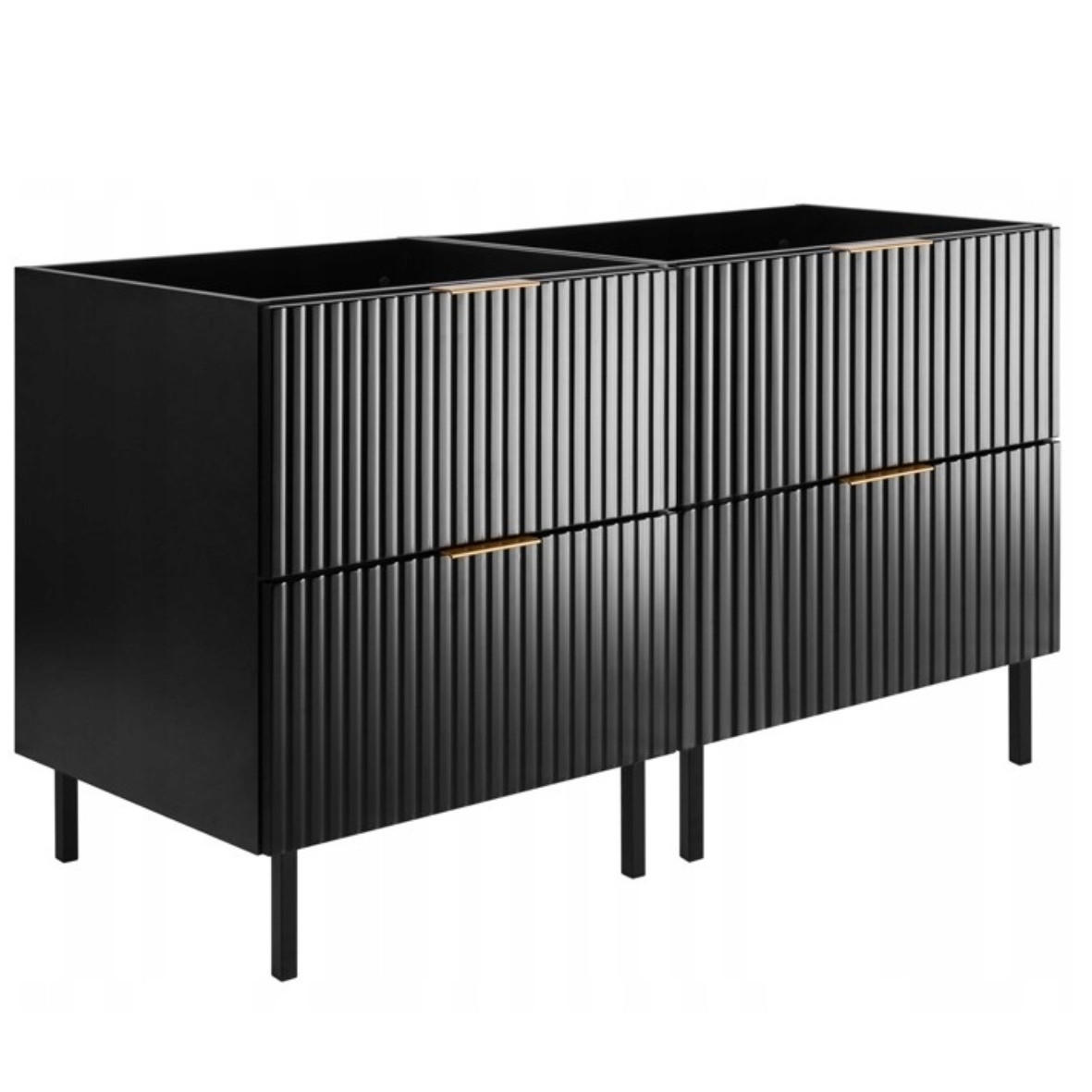 WASCHBECKUNTERSCHRANK FLOW Schwarz matt 120/57/46 cm - Schwarz, Holzwerkstoff (120/57/46cm) - Rodan