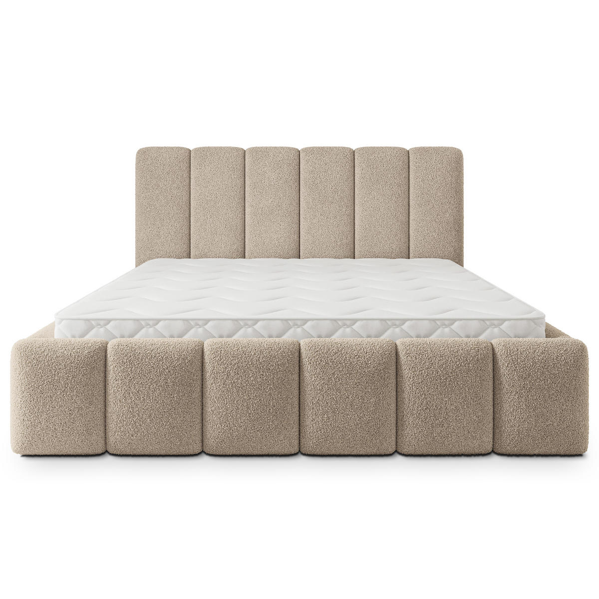 POLSTERBETT ATTORA Q 180x200 cm mit Bettkästen - Beige - Beige, Holz (180/200cm) - MASSENO