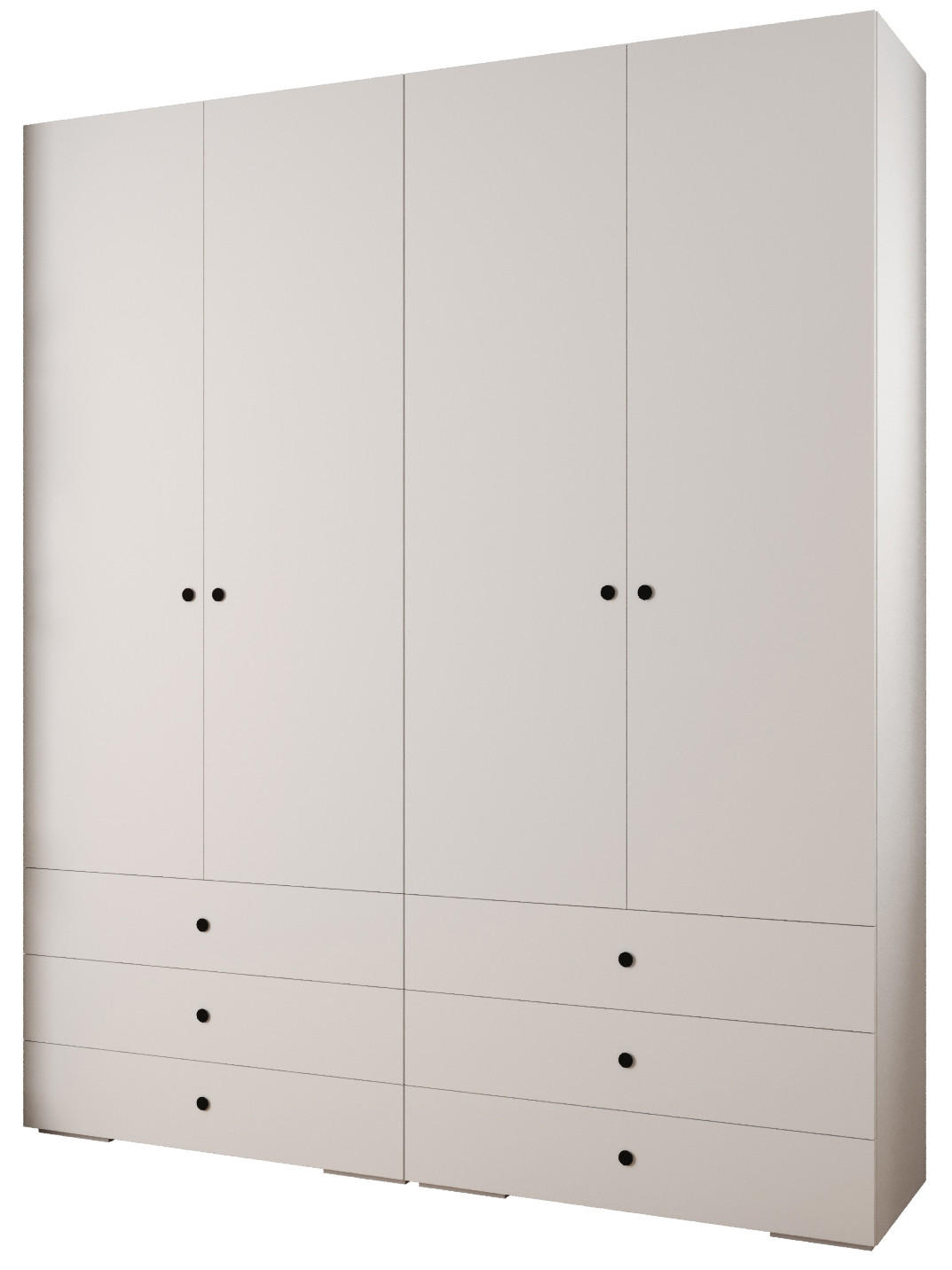 GARDEROBEN-SET 236,7/200/47 - Schwarz/Weiß, Holz/Kunststoff (200/236.7/47cm) - Abiks Möbel