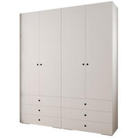 GARDEROBEN-SET 236,7/200/47 - Schwarz/Weiß, Holz/Kunststoff (200/236.7/47cm) - Abiks Möbel