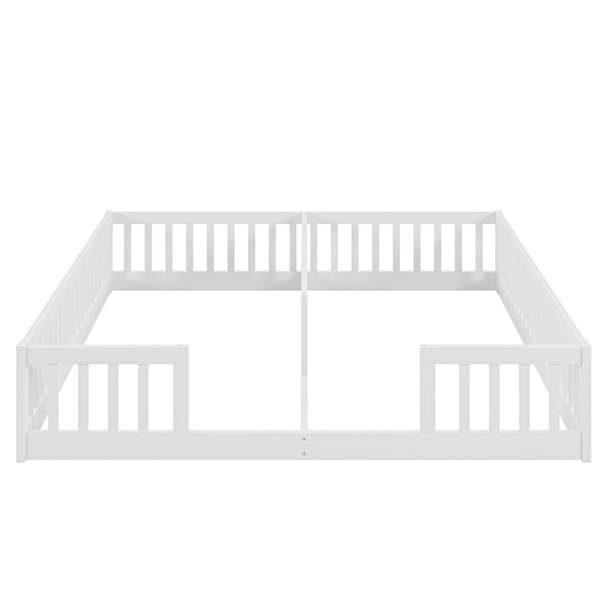 PANELBETT 90x200cm Weiß Kiefer Kinderbett Gitter für 2 Kinder - Weiß, Holz (90/200cm) - FLIEKS