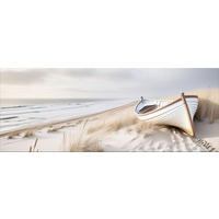 GLASBILD 80x30 cm Strand und Meer - Beige, Glas (80/30cm) - artissimo