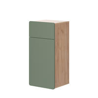 MIDISCHRANK Izan Goldkraft Eiche/Grün 36.6 x 76.6 cm mit Schublade und Tür - Honigeiche/Grün, Holzwerkstoff (36.6/76.6/32.8cm) - Vicco