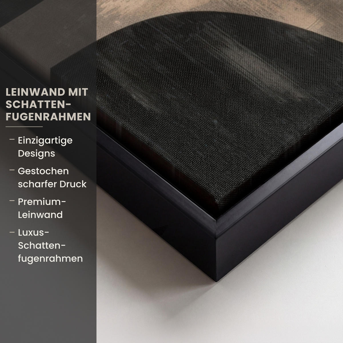 LEINWAND Bilder mit Rahmen - Abstrakt - Flugzeuge - Schwarz - Rund - 70x50 - Beige, Textil (70/50cm) - MuchoWow