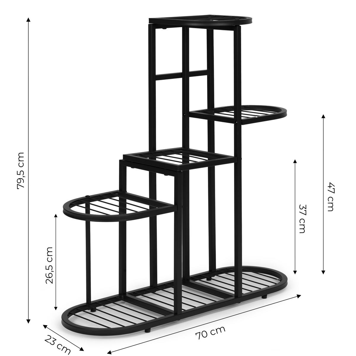 BLUMENSTÄNDER SCALA Schwarz - Schwarz, Metall (23/70/79.5cm) - Mat-Haus