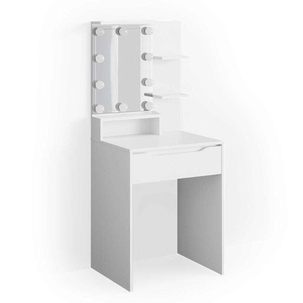 SCHMINKTISCH Ruben Weiß 60 cm mit LED Beleuchtung - Weiß, Holzwerkstoff (60/142.7/48cm) - Vicco