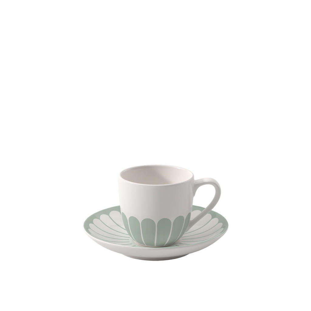 ESPRESSOTASSE MIT UNTERTASSE Fleur Couleur Vert 70 ml - Grün, Keramik (11.7/8/11.7cm) - Villeroy & Boch