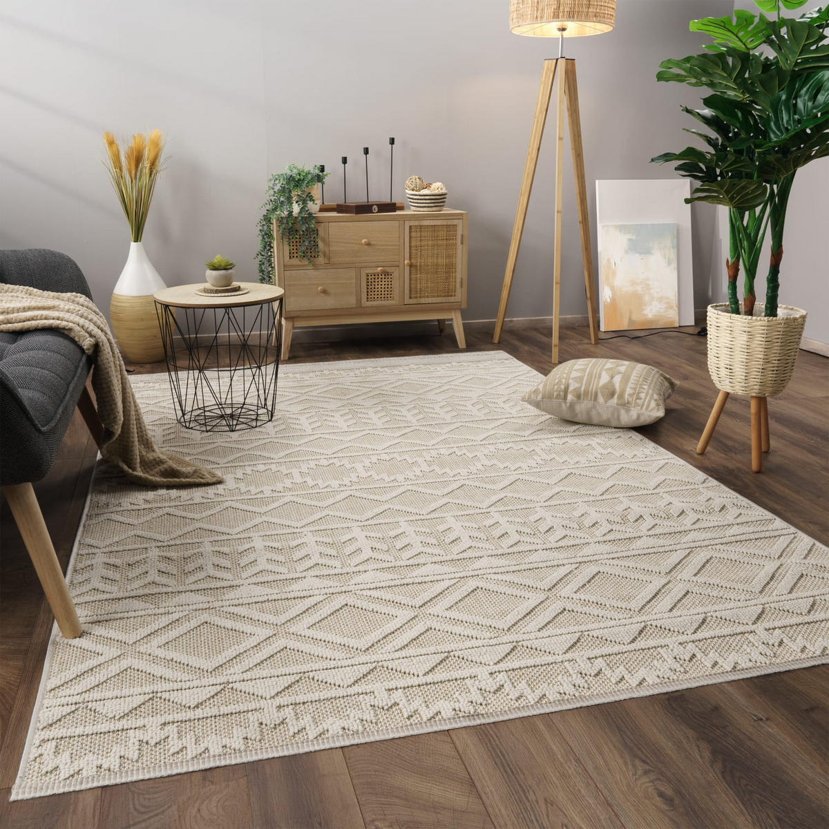 KURZFLORTEPPICH 120/160 cm München 532 - Creme, Kunststoff (120/160cm) - Paco Home