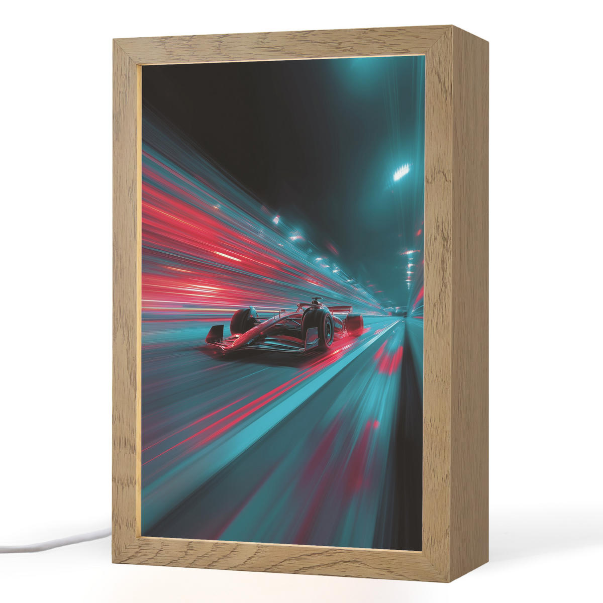 NACHTTISCHLAMPE Rennwagen - Rot - Geschwindigkeit 20x30 cm - Türkis, Holzwerkstoff (8/20/30cm)