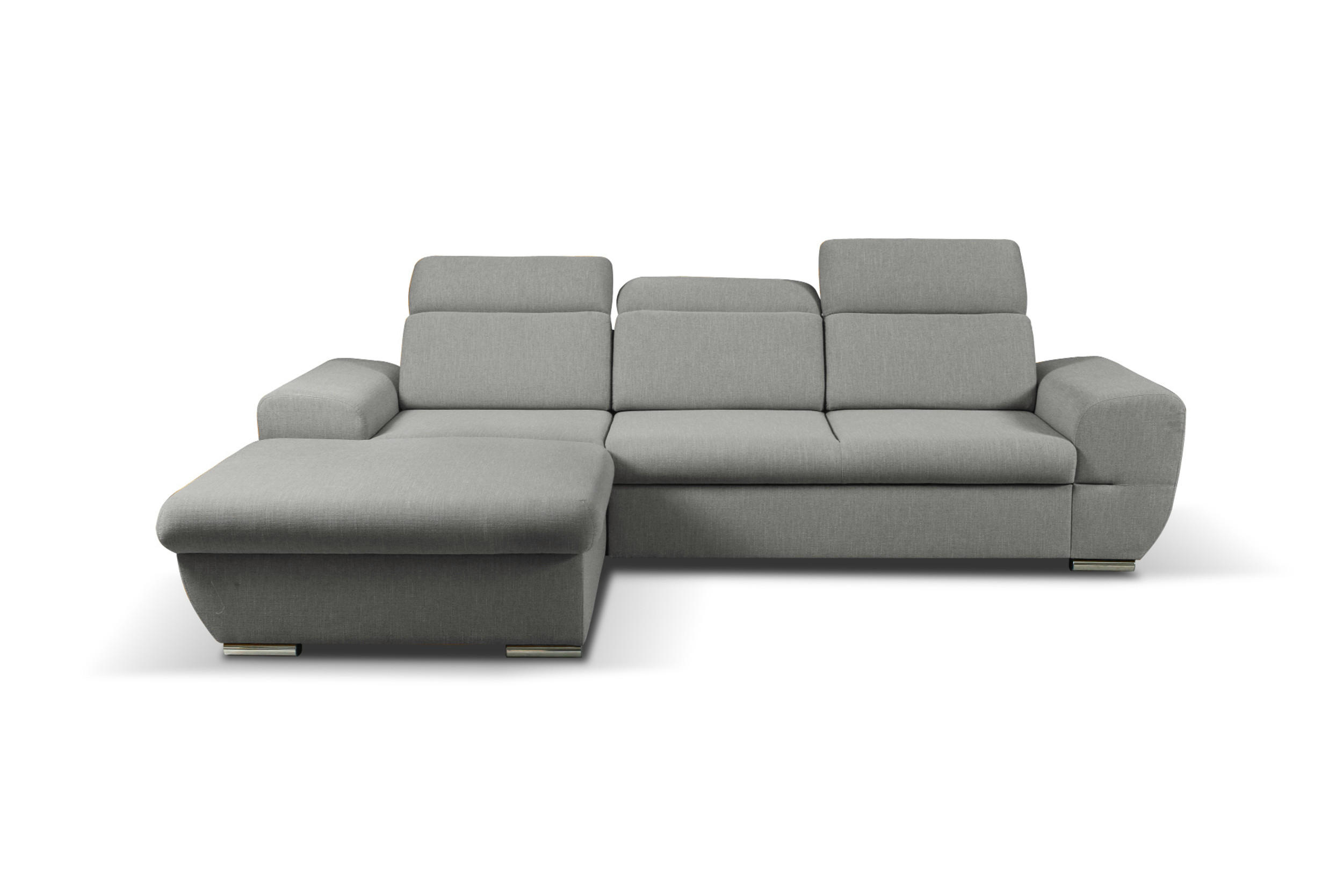 ECKSOFA - FRENSO - Links, Grau (Ronda 88) - Grau, Holzwerkstoff (281/183cm) - Möblo