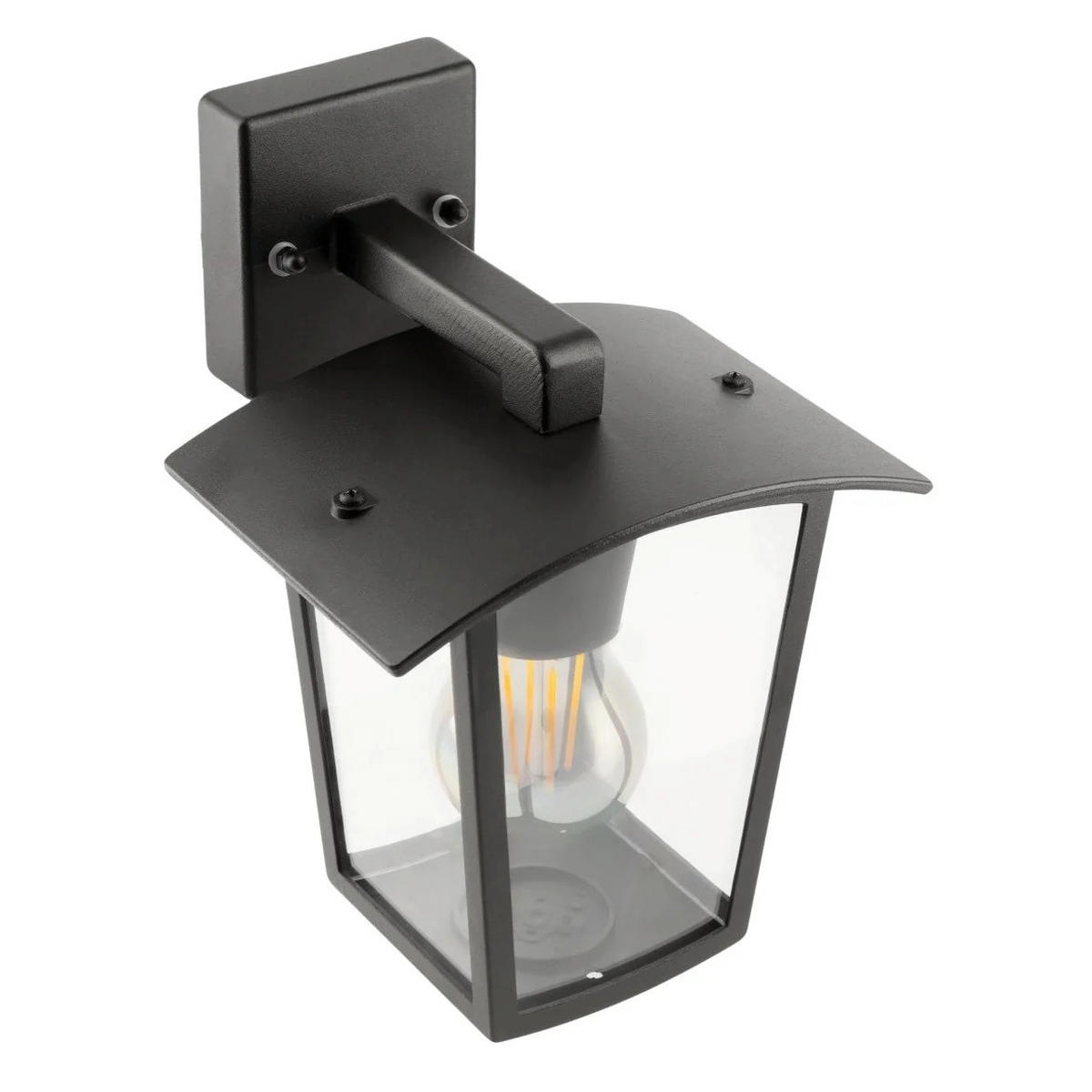 AUSSENWANDLEUCHTEE Schwarz E27 Klar Diffusor IP44 - Schwarz, Metall (17/23/17cm) - CGC Europe