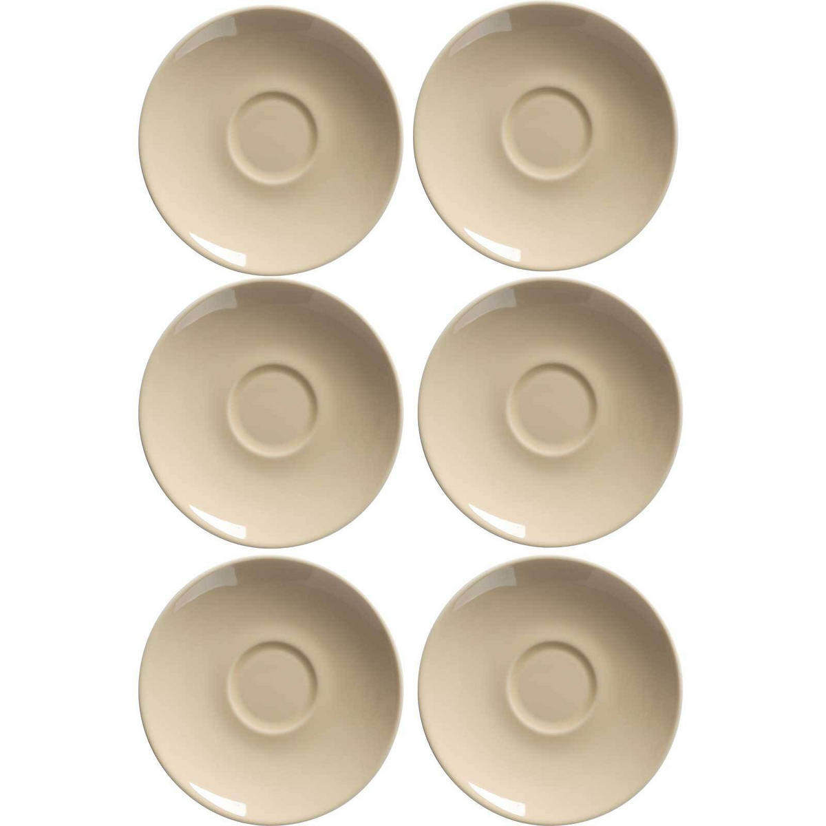 ESPRESSOUNTERTASSEN Doppio Vanilla ø 12 cm 6er Set - Ecru, Keramik (12cm) - Ritzenhoff Breker