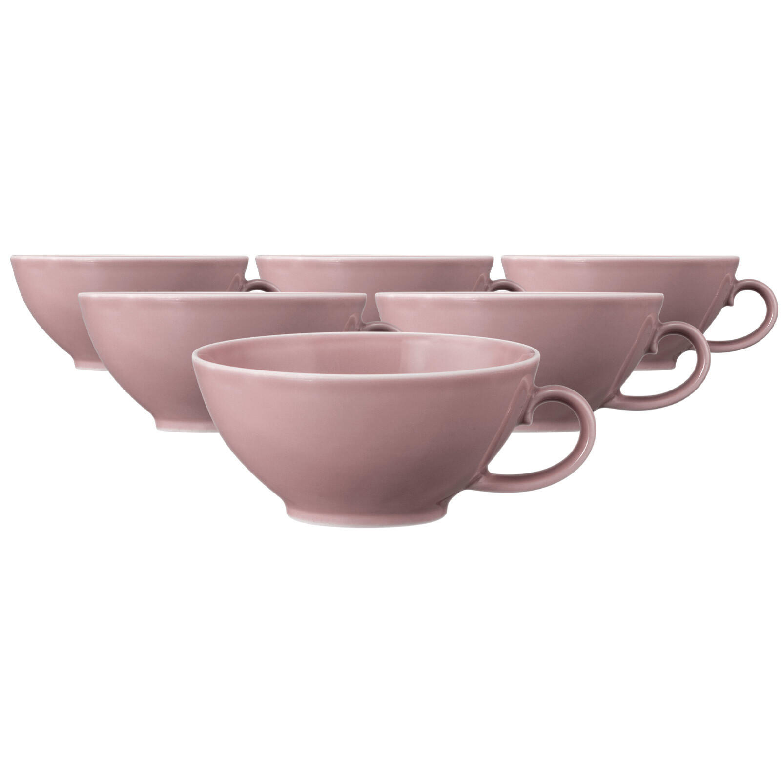 TEETASSEN Beat Color Glaze Altrosa 140 ml 6er Set - Dunkelrosa, Keramik (0.14L) - Seltmann Weiden