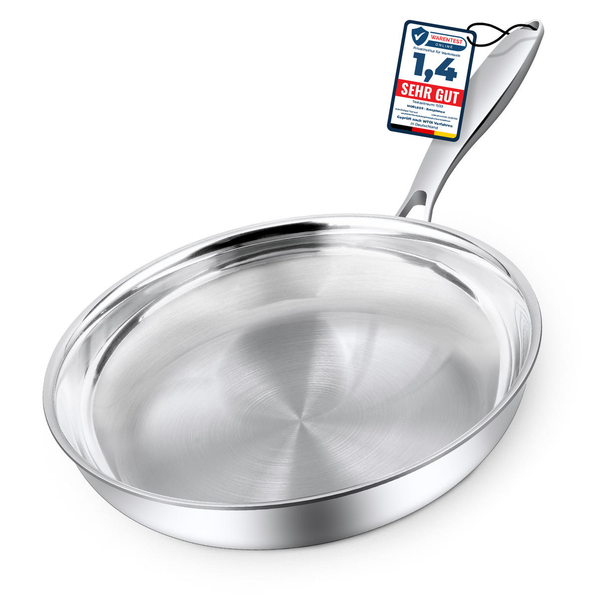 BRATPFANNE mit geschweißten Griff 24 cm - Silberfarben, Metall (24cm) - Muvell