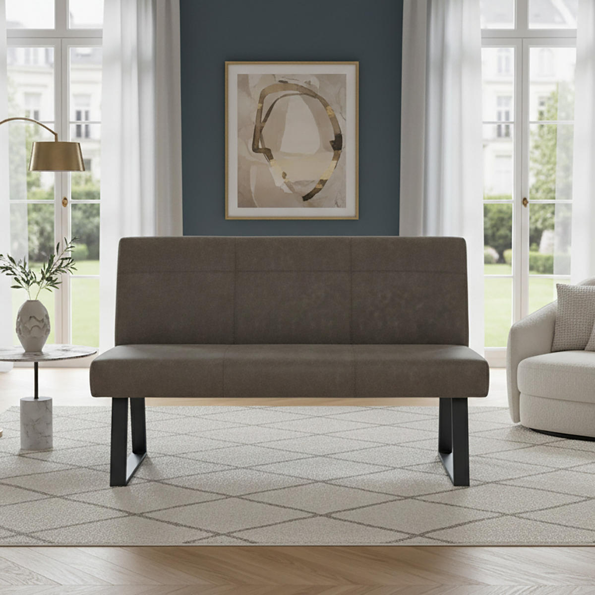 SITZBANK JOYCE - Taupe, Metall (140/91/66cm) - DUBI Möbel