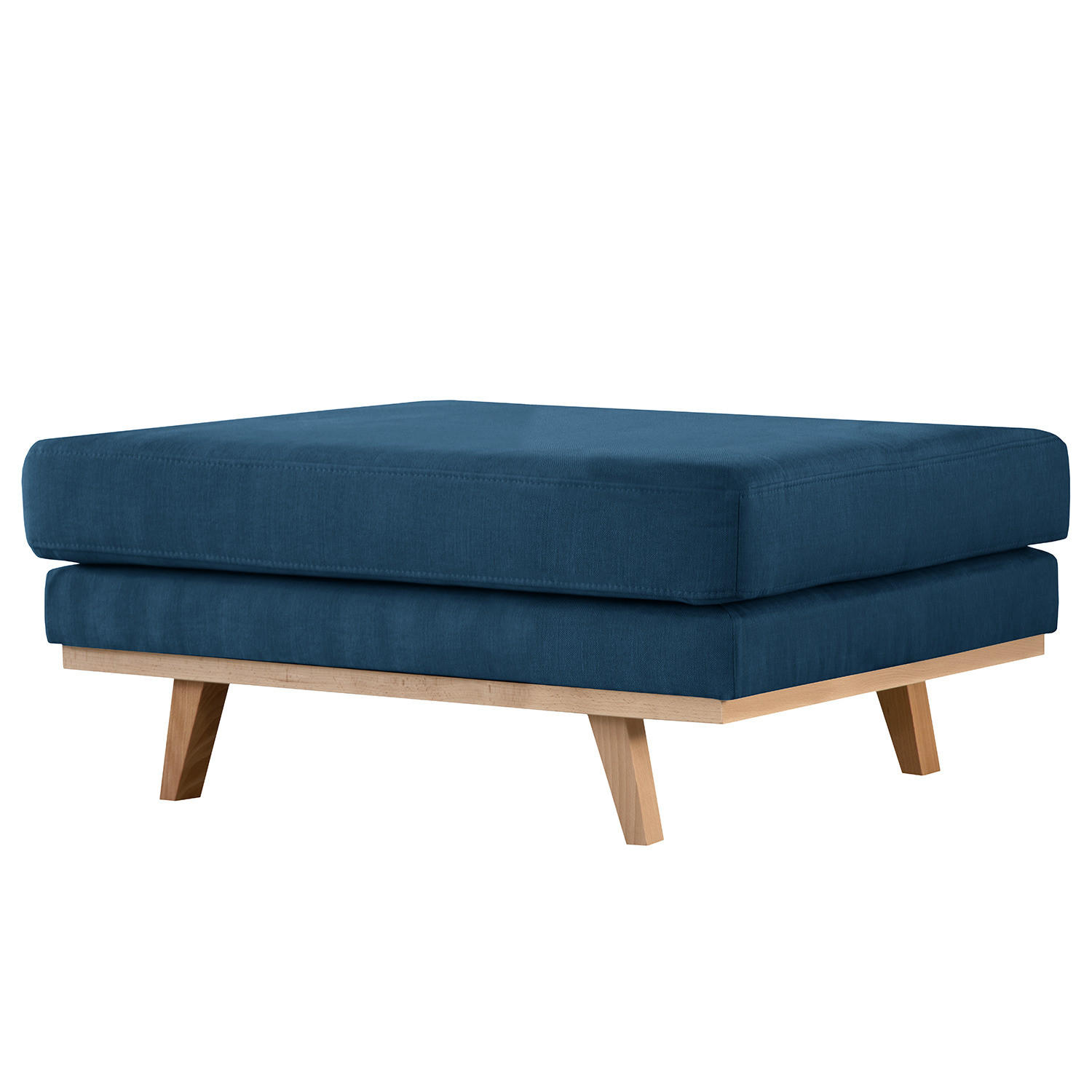 POLSTERHOCKER - Blau/Buchefarben, Textil (85/43/60cm) - home24