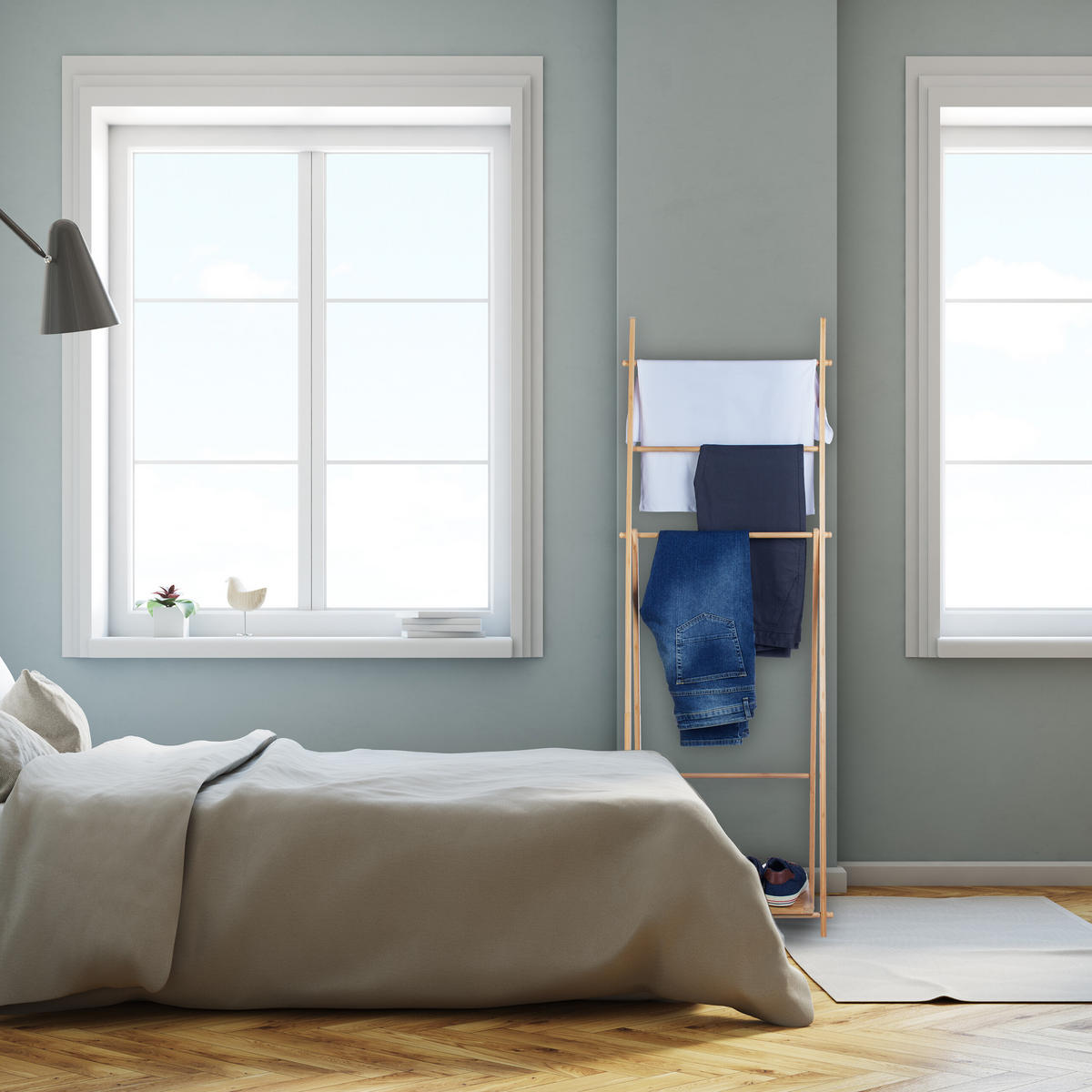 HANDTUCHSTÄNDER - Hellbraun, Holz (53/153/30cm) - Relaxdays