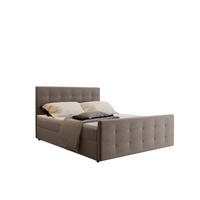 BOXBETT Mit Bettkasten Matratze Topper AMOR Dunkelbeige 120x200 cm H3-Bonell - Cappuccino, Holz/Textil (120/200cm) - Kaiser Möbel