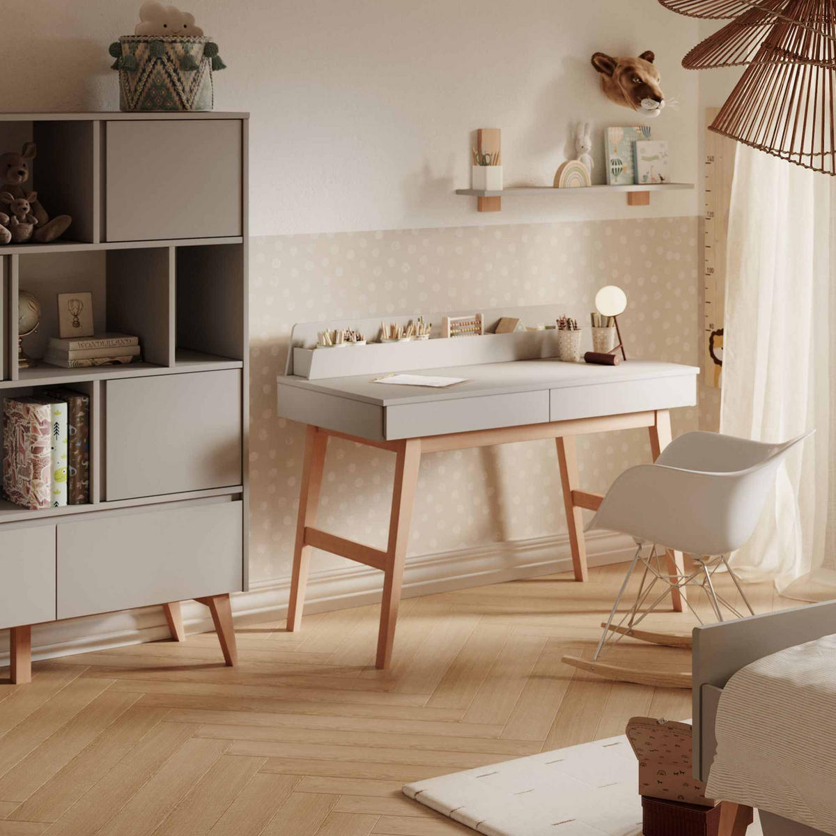 KINDERSCHREIBTISCH Dambi - Grau, Holz (120/79/60cm) - KONSIMO®