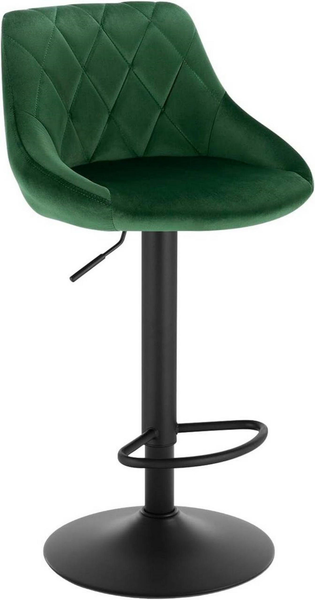 BARHOCKER aus Samt, Drehbar, Dunkelgrün - Dunkelgrün/Schwarz, Textil/Metall (47/83/39cm) - Woltu