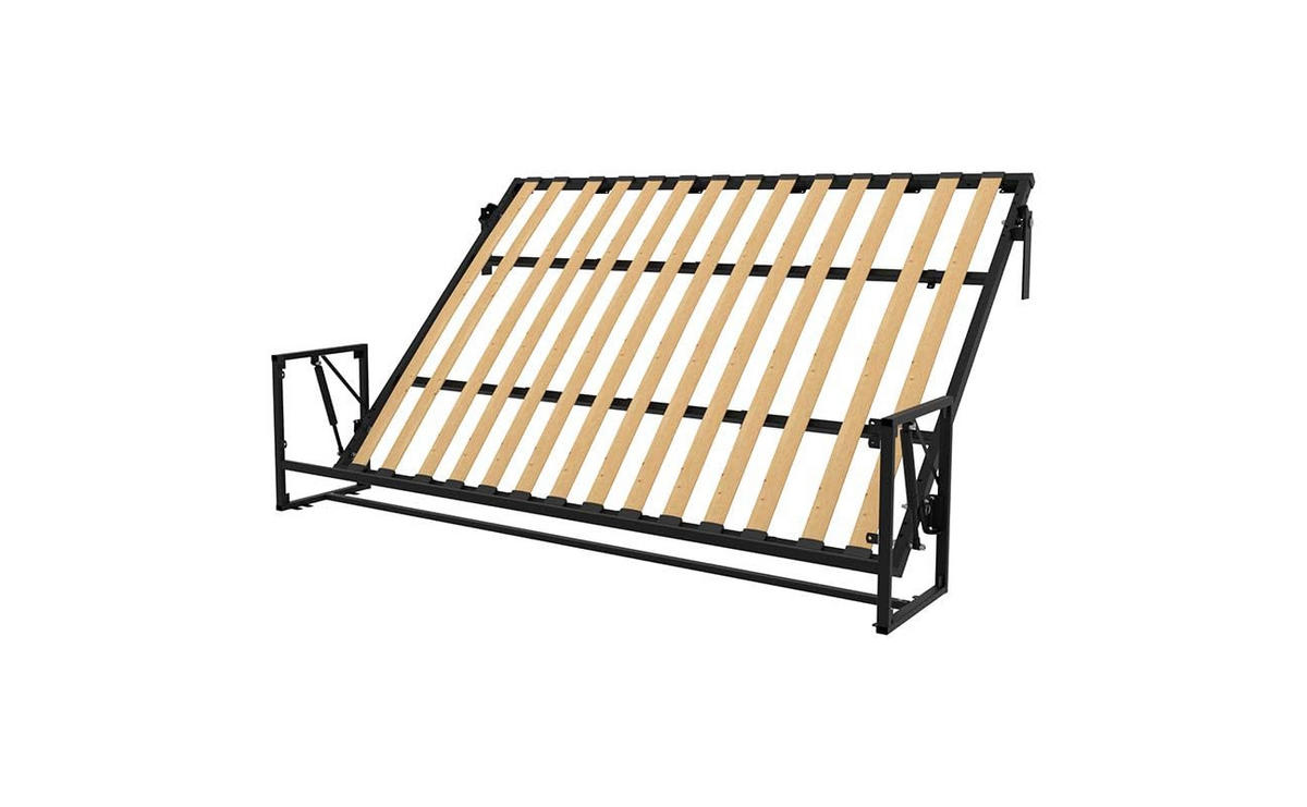 WANDBETT Morphy Classik Modulares SizeFlex- und TypeFlex-System - 200x140 Horizontal - Schwarz, Holz/Metall (200/140cm) - WallBedKing