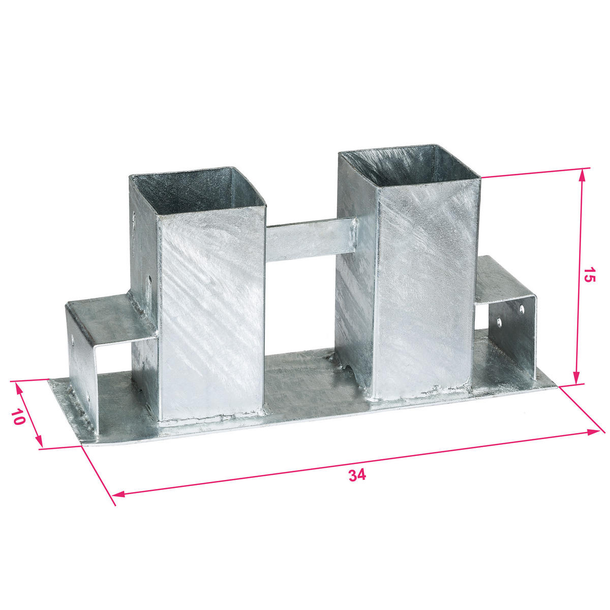 HOLZSTAPELHILFE 2er Set, für Innen und Außen,silber - Silberfarben, Metall (10/15/34cm) - tectake